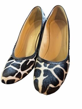 Barbara Barbieri Bruno Magli Giraffe Print Calf Hair Pumps Heels Italy 474D